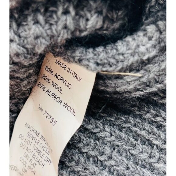 Oriana Womens Large Gray Alpaca Wool & Acrylic Knit Sweater Made In Italy - Picture 4 of 5